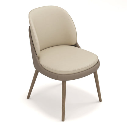 Pangea Mid‑Century Modern Cream and Taupe Vegan Leather Dining Chair Set