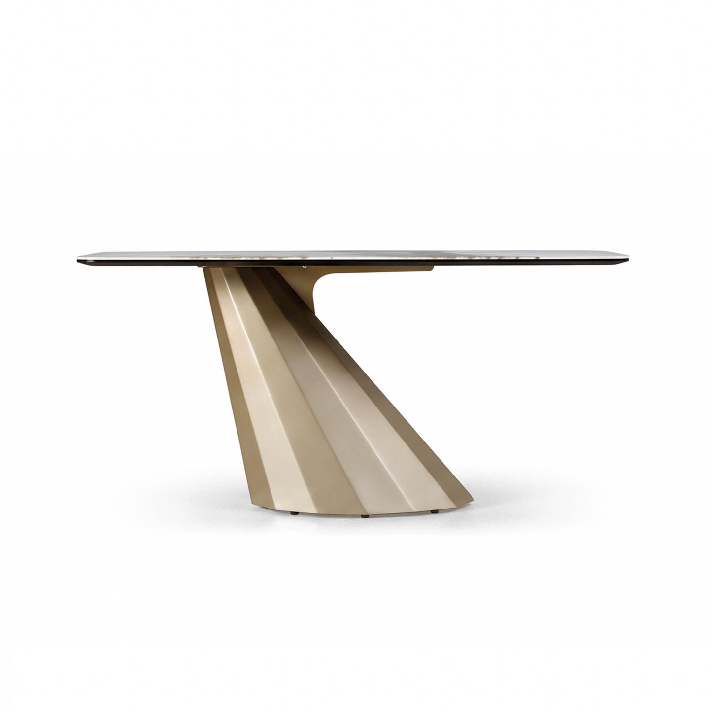 Nouveau Vela Modern Ceramic and Brass Console Table