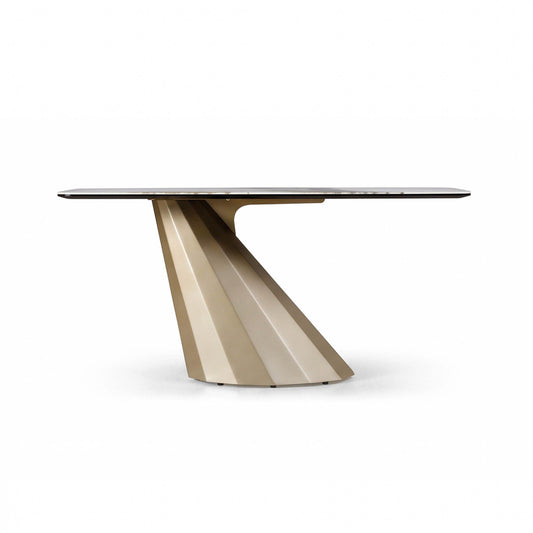 Nouveau Vela Modern Ceramic and Brass Console Table