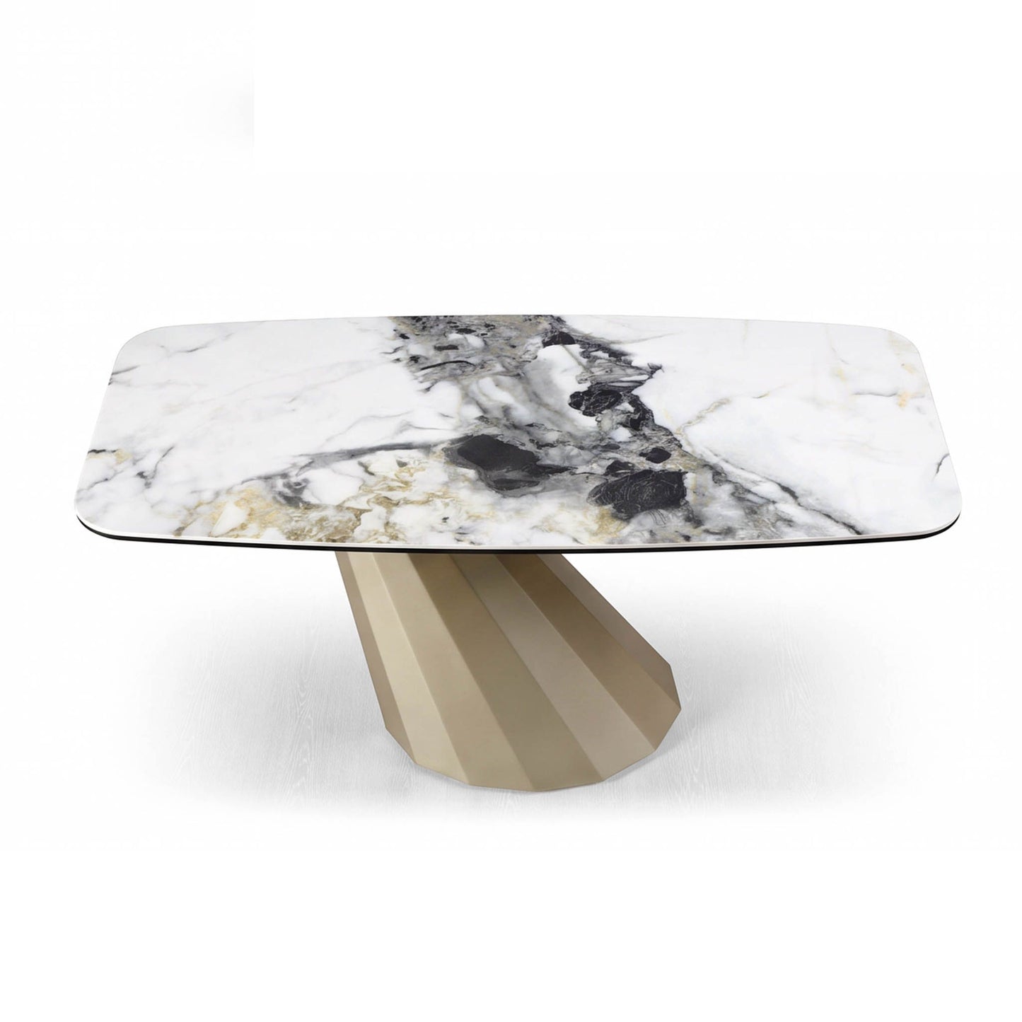 Nouveau Vela Modern Ceramic and Brass Console Table