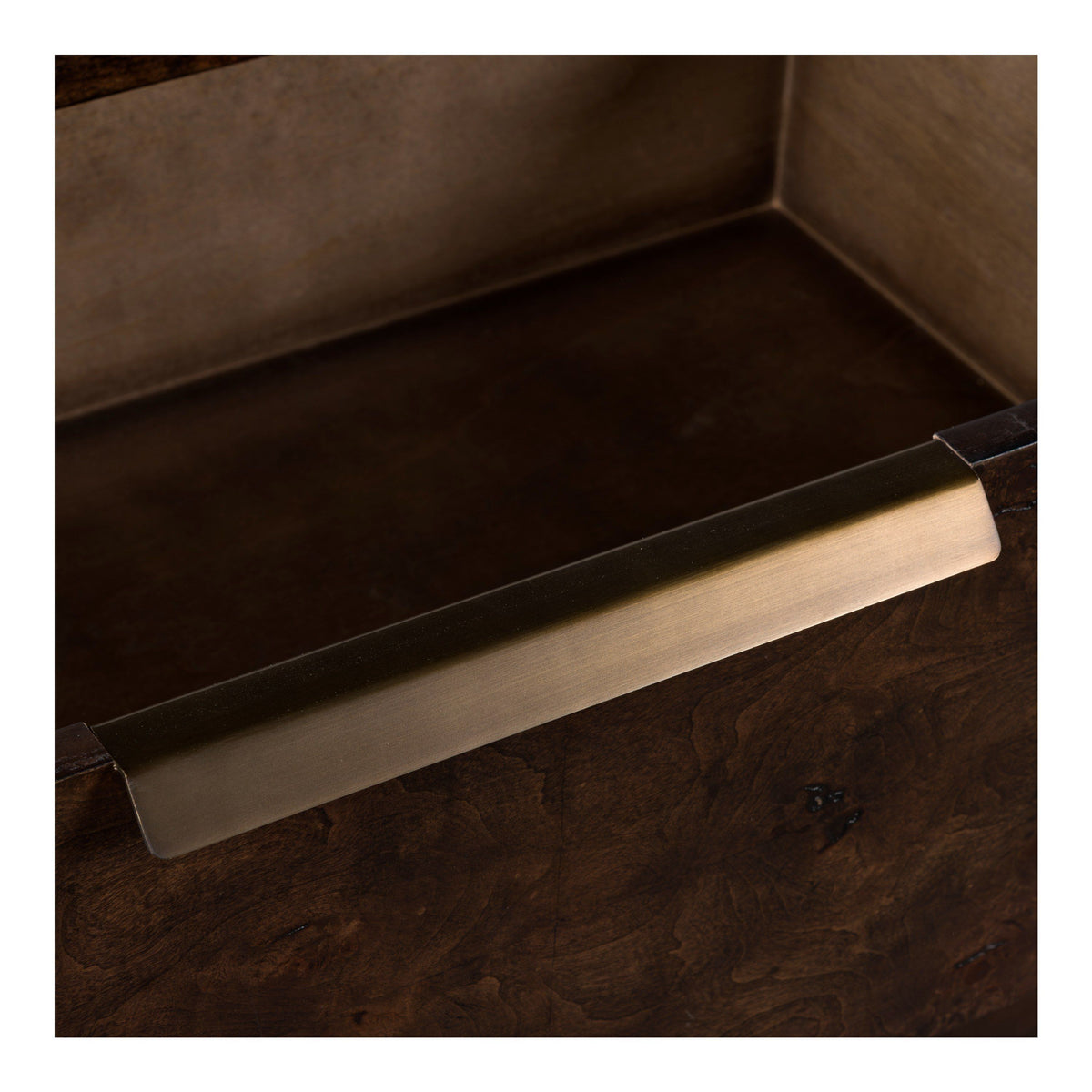 Perez Modern Dark Poplar Burl 6-Drawer Horizontal Dresser