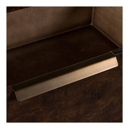 Perez Modern Dark Poplar Burl 6-Drawer Horizontal Dresser