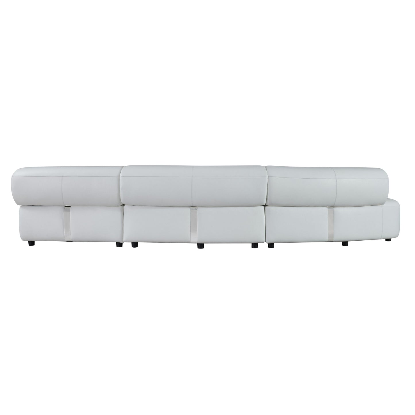 Stuart Contemporary White Leather Left Facing Chaise Sectional Sofa