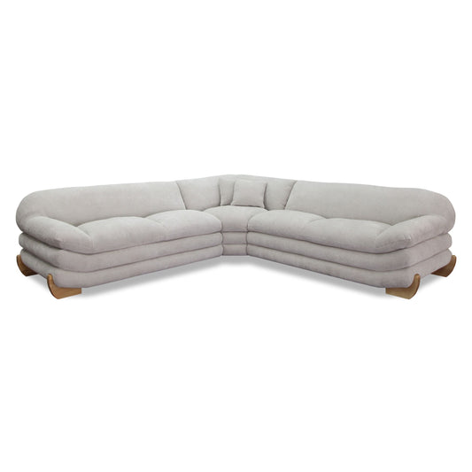 Crockett Modern Light Grey Fabric Sectional Sofa