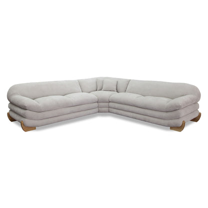 Crockett Modern Light Grey Fabric Sectional Sofa