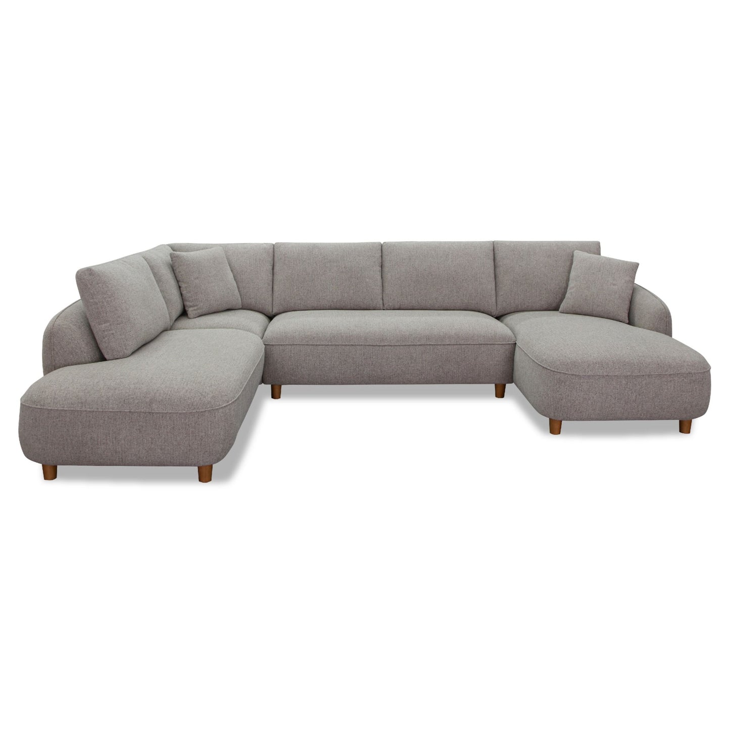 Joslin Modern Grey Fabric U‑Shaped Sectional Sofa