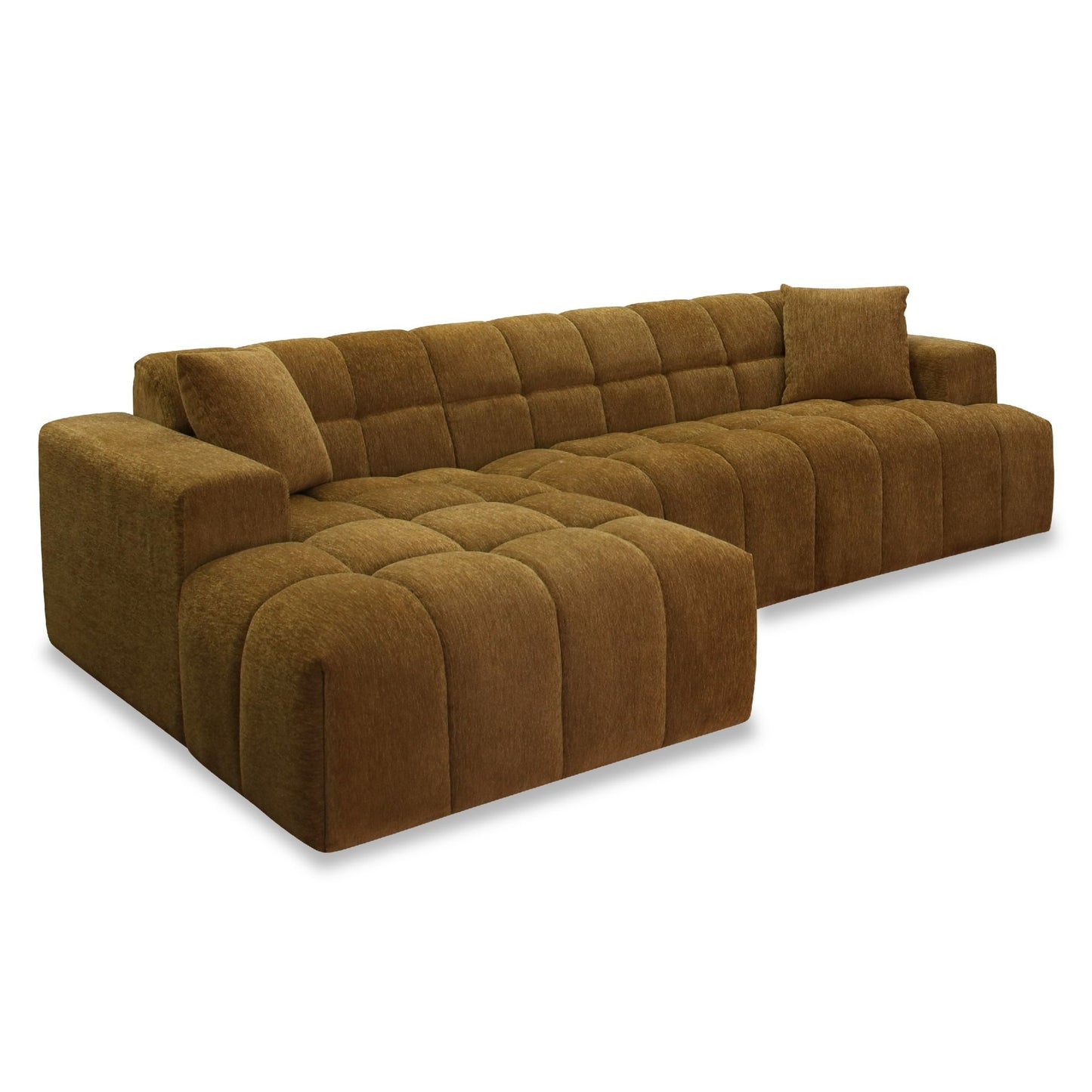 Shapiro Modern Brown Fabric Sectional Sofa with Left Facing Chaise