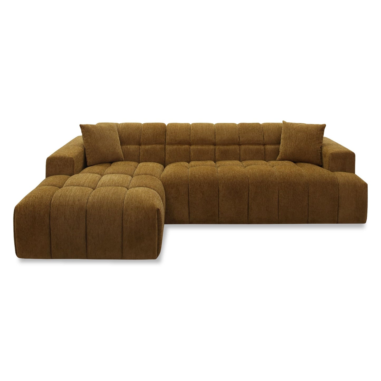 Shapiro Modern Brown Fabric Sectional Sofa with Left Facing Chaise
