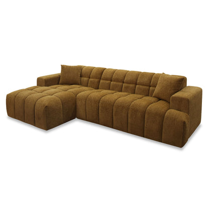 Shapiro Modern Brown Fabric Sectional Sofa with Left Facing Chaise