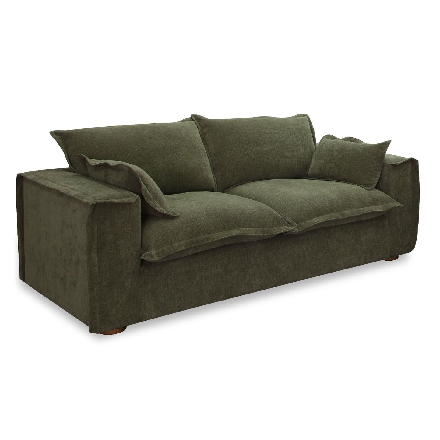 Durbin Modern Green Fabric Loveseat