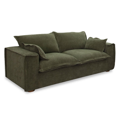 Durbin Modern Green Fabric Loveseat