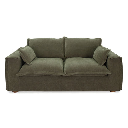 Durbin Modern Green Fabric Loveseat
