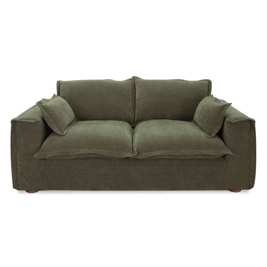 Durbin Modern Green Fabric Loveseat