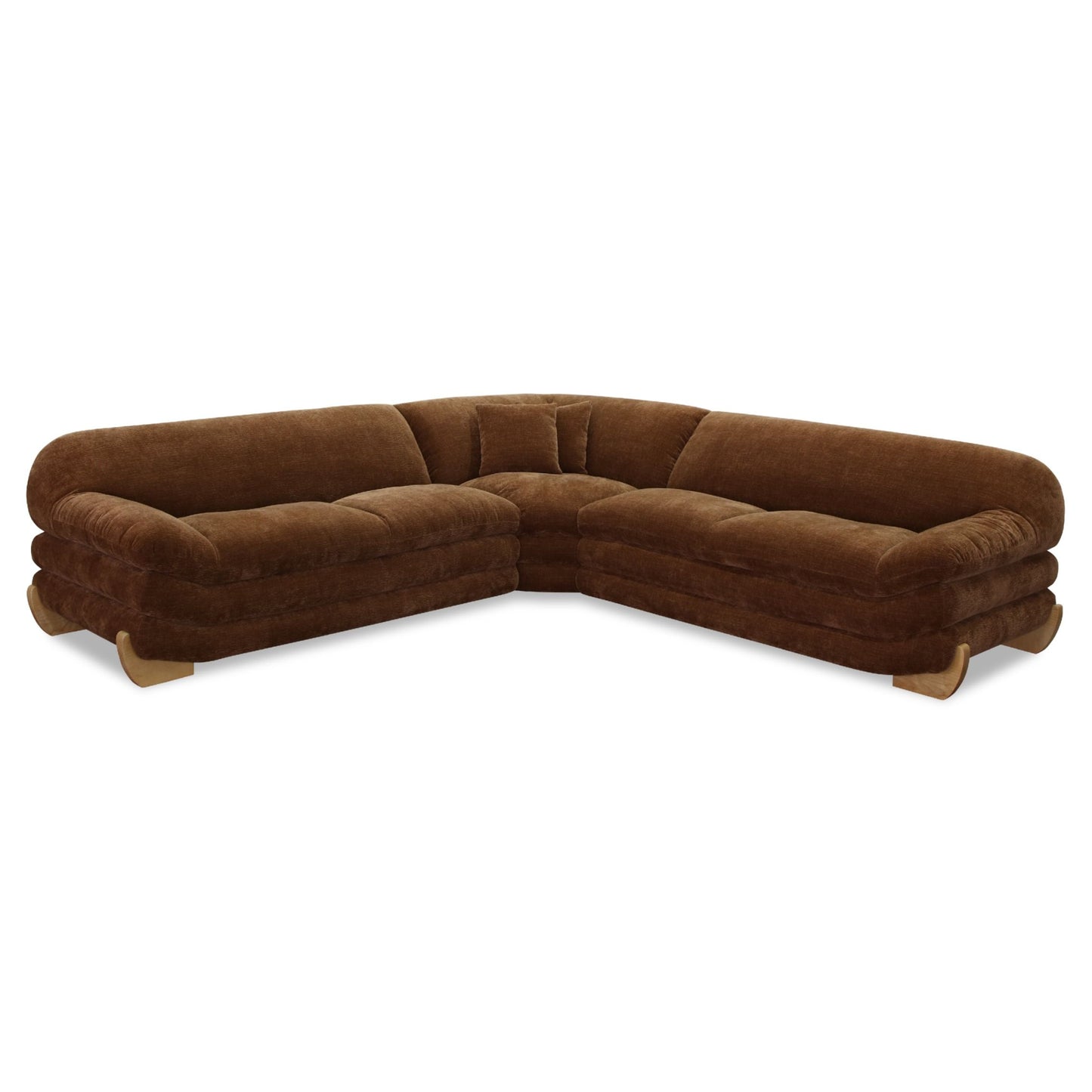 Crockett Modern Brown Fabric Sectional Sofa