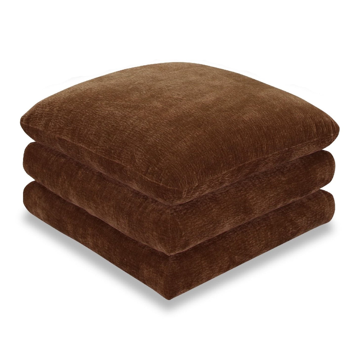 Crockett Modern Brown Fabric Ottoman