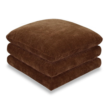 Crockett Modern Brown Fabric Ottoman