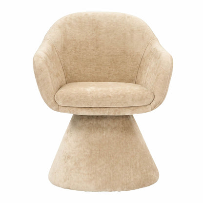 Risa Modern Swivel Beige Fabric Dining Chair