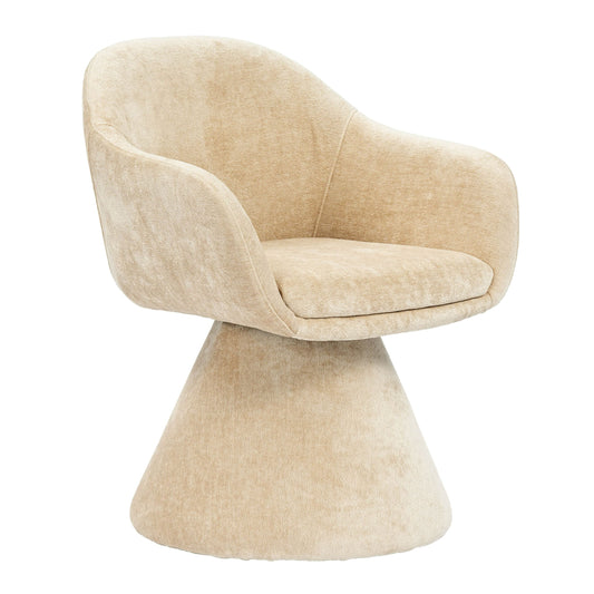Risa Modern Swivel Beige Fabric Dining Chair