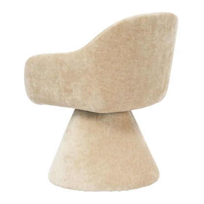 Risa Modern Swivel Beige Fabric Dining Chair