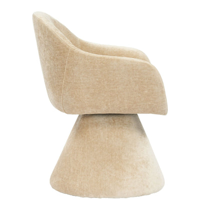 Risa Modern Swivel Beige Fabric Dining Chair