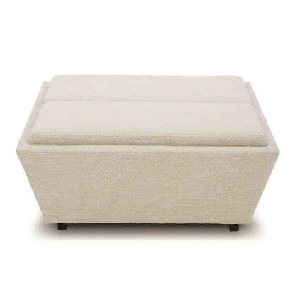 Aris Modern Beige Fabric Storage Ottoman