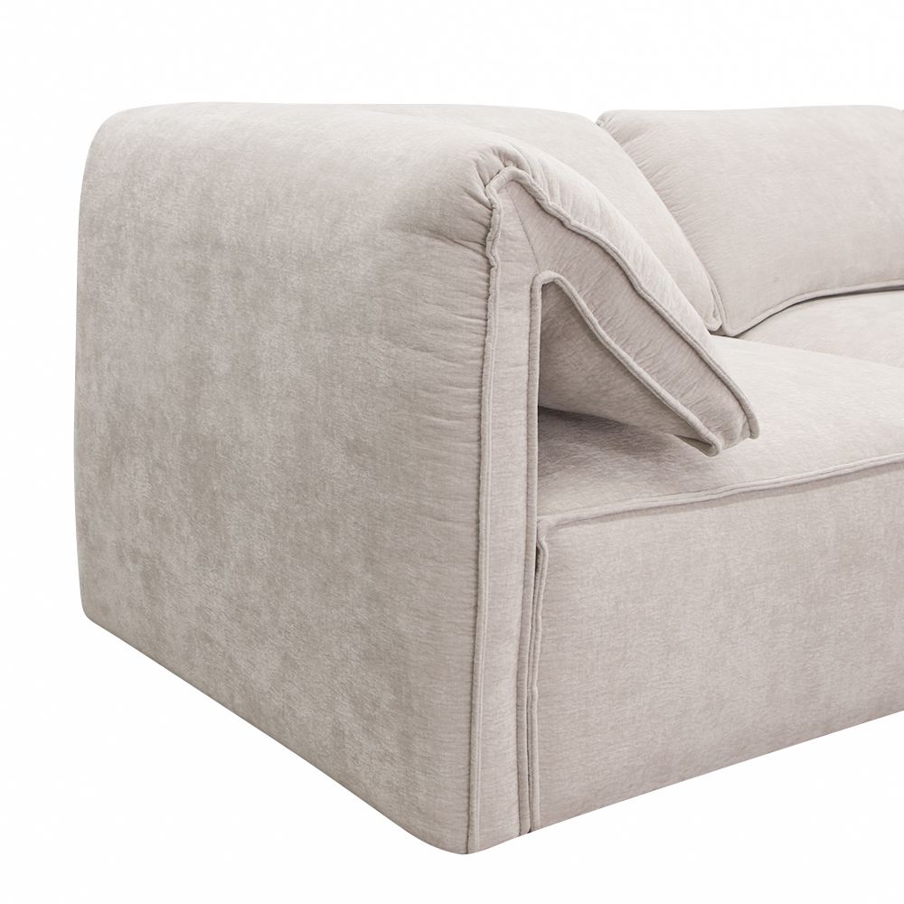 Gene Modern Light Grey Fabric Modular 5‑Piece Sectional Sofa
