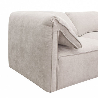 Gene Modern Light Grey Fabric Modular 5‑Piece Sectional Sofa
