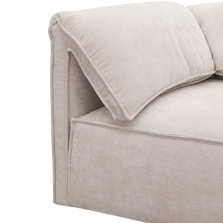 Gene Modern Light Grey Fabric Modular 5‑Piece Sectional Sofa