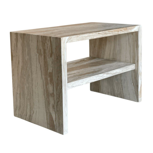 Sabino Modern Faux Marble Concrete Nightstand
