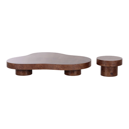 Nouveau Larch Nesting Table Set Dark Poplar Burl