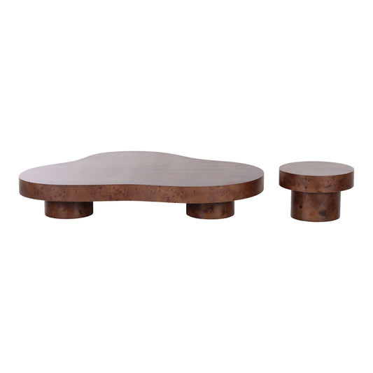 Nouveau Larch Nesting Table Set Dark Poplar Burl