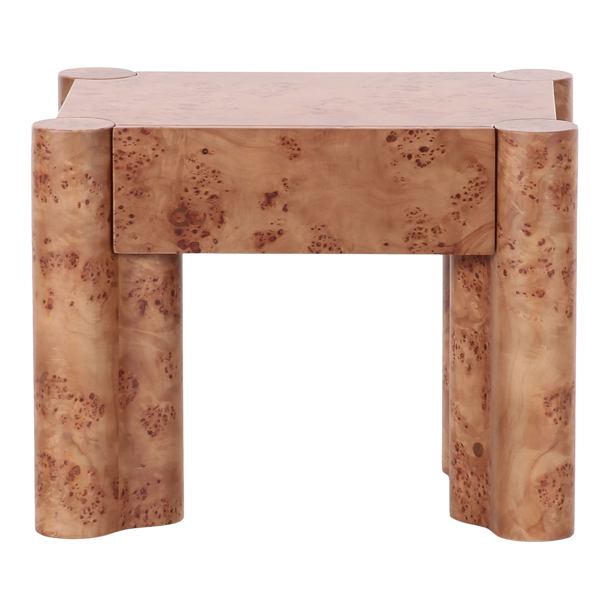 Nouveau Trita End Table Nightstand Burl Poplar