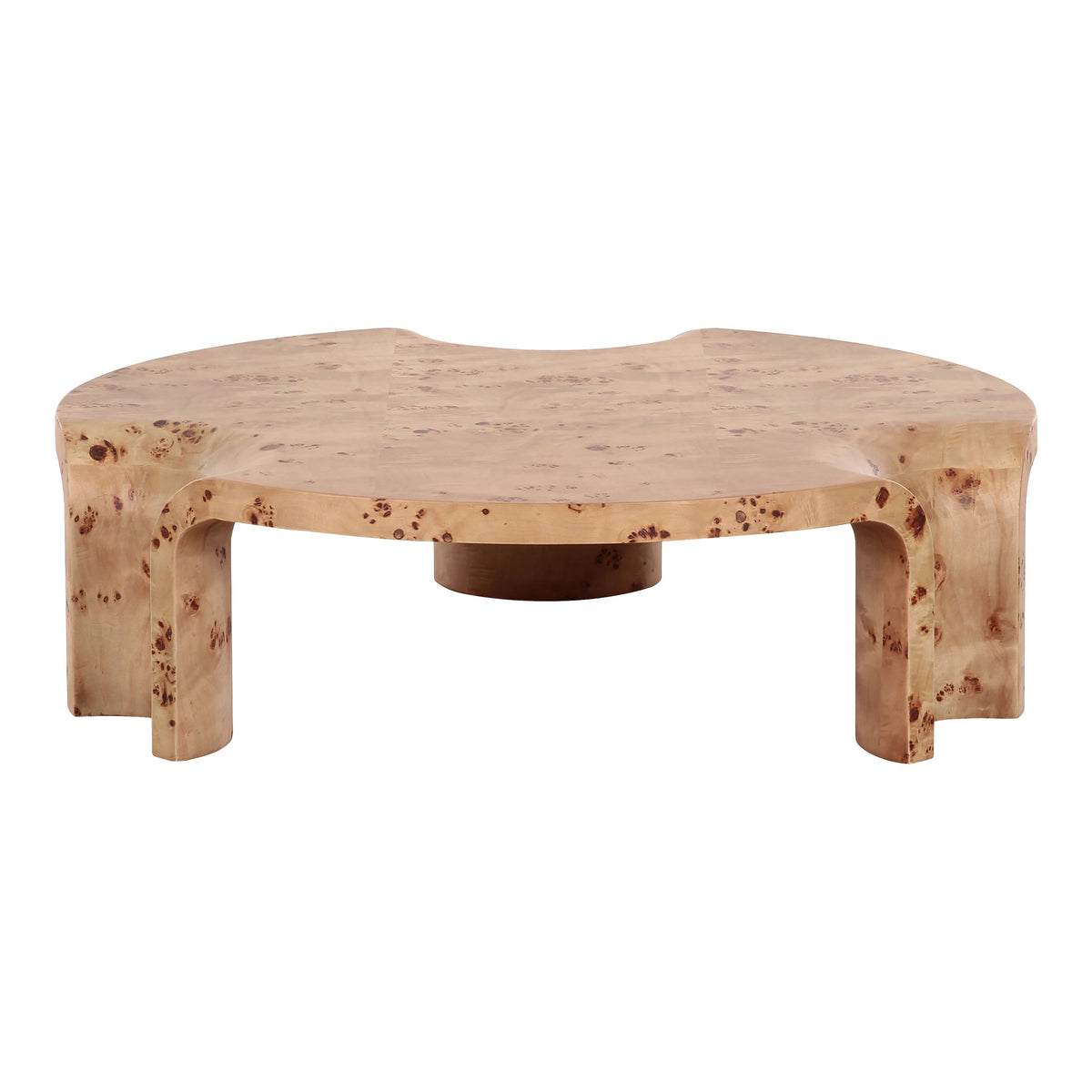 Nouveau Nasrin Round Coffee Table Burl Poplar