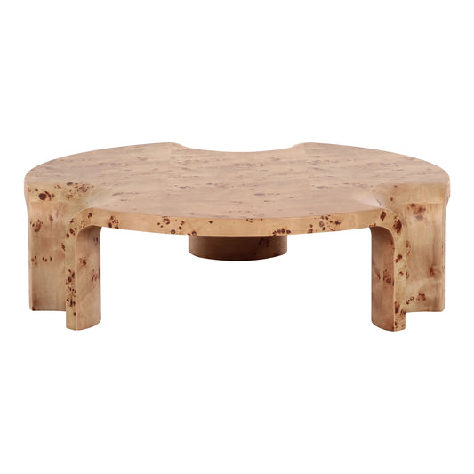Nouveau Nasrin Round Coffee Table Burl Poplar