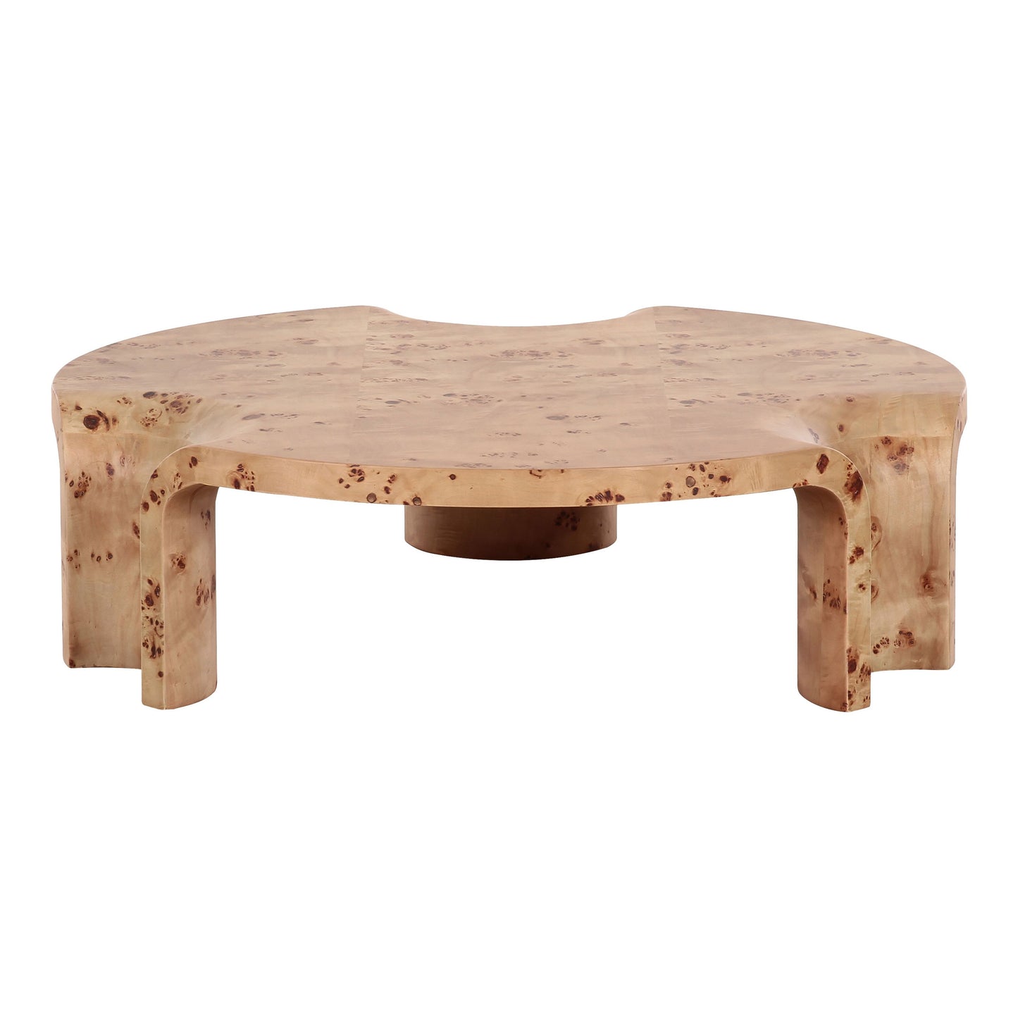 Nouveau Nasrin Round Coffee Table Burl Poplar
