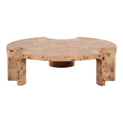 Nouveau Nasrin Round Coffee Table Burl Poplar
