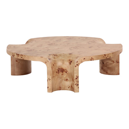 Nouveau Nasrin Round Coffee Table Burl Poplar