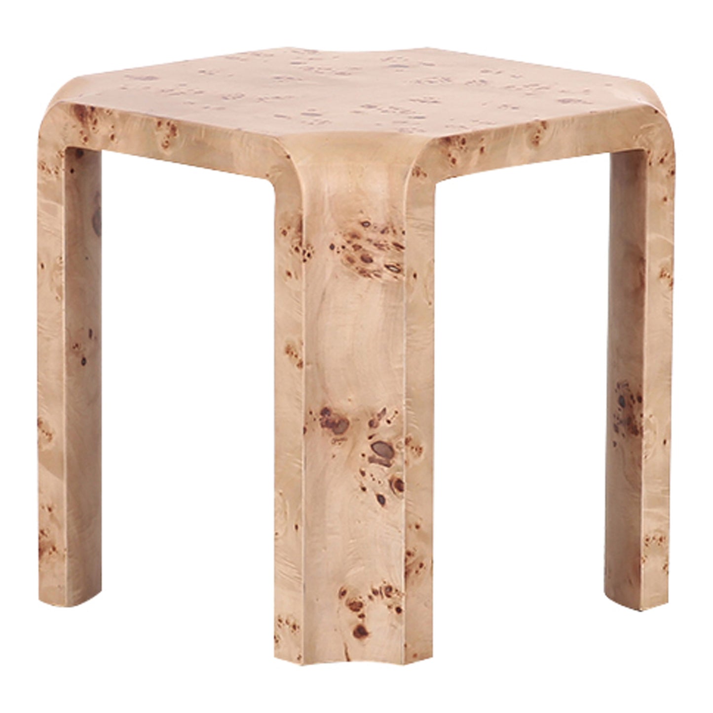 Nouveau Nasrin Round End Table Burl Poplar