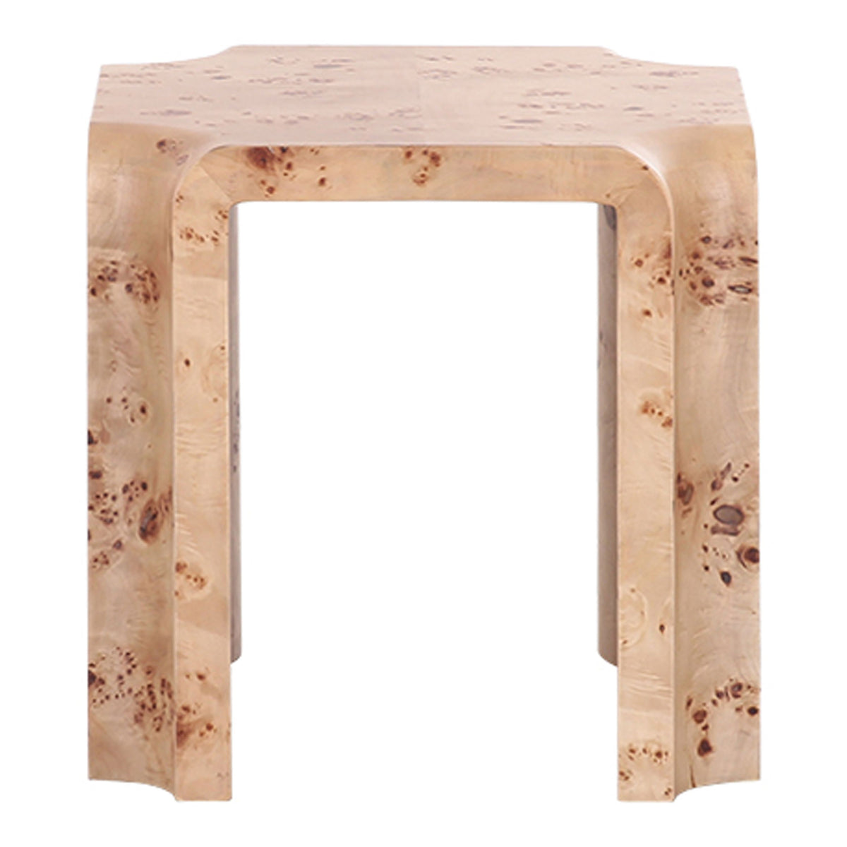 Nouveau Nasrin Round End Table Burl Poplar