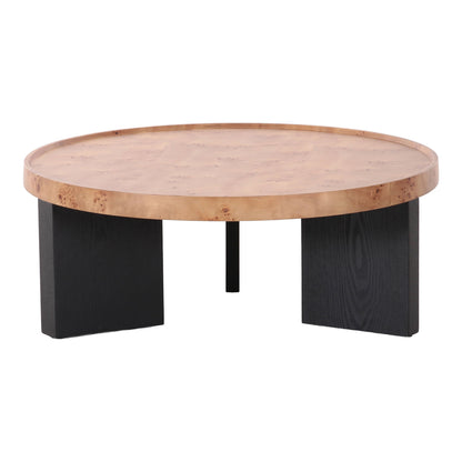 Nouveau Reza Nesting Coffee Table Set Burl Poplar + Black Ash