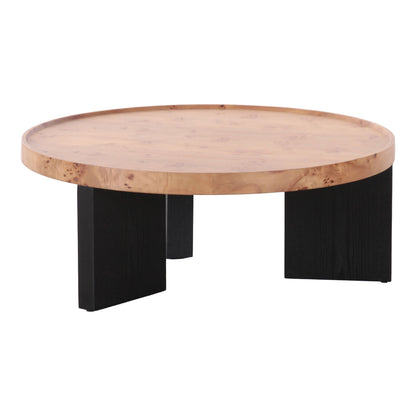 Nouveau Reza Nesting Coffee Table Set Burl Poplar + Black Ash