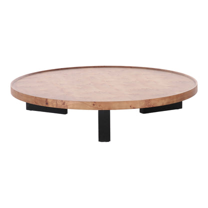 Nouveau Reza Nesting Coffee Table Set Burl Poplar + Black Ash