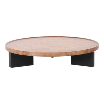 Nouveau Reza Nesting Coffee Table Set Burl Poplar + Black Ash