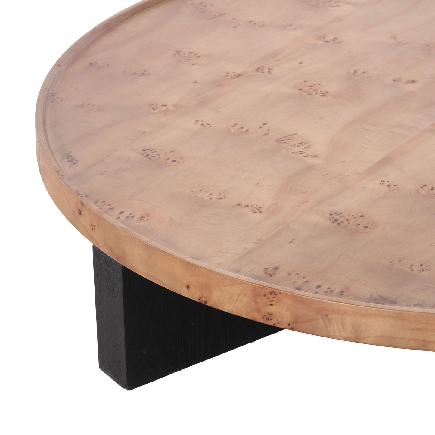 Nouveau Reza Nesting Coffee Table Set Burl Poplar + Black Ash
