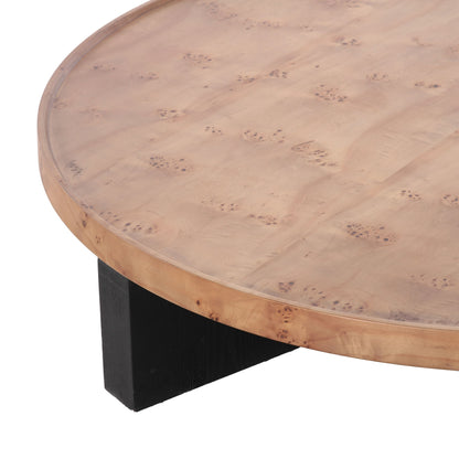 Nouveau Reza Nesting Coffee Table Set Burl Poplar + Black Ash