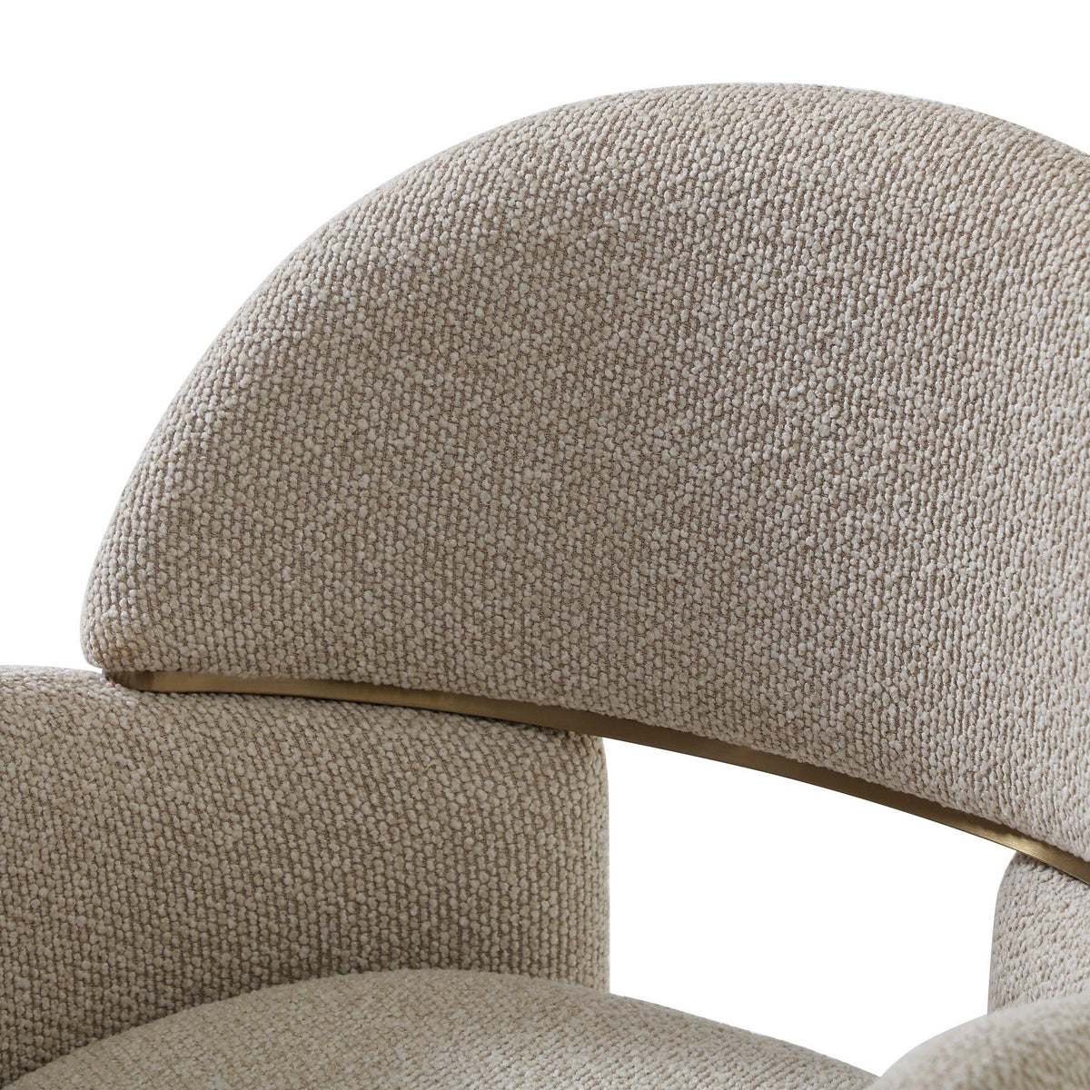 Nouveau Ashley Counter Chair Beige Linen Brushed Brass