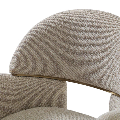 Nouveau Ashley Counter Chair Beige Linen Brushed Brass