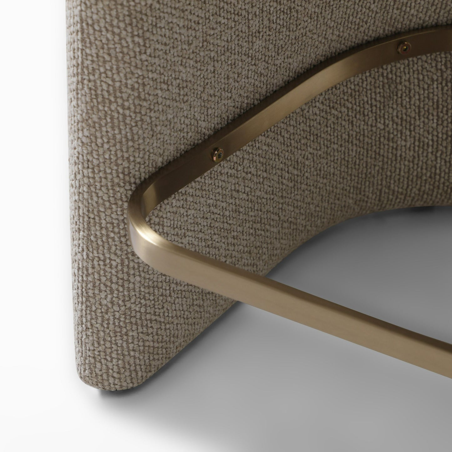 Nouveau Ashley Counter Chair Beige Linen Brushed Brass