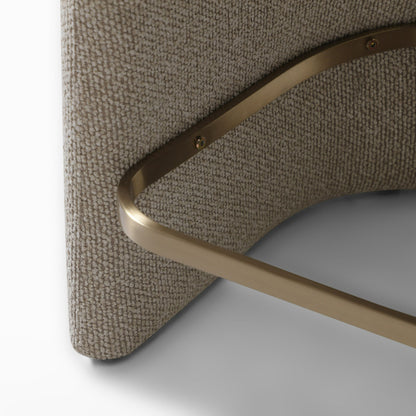 Nouveau Ashley Counter Chair Beige Linen Brushed Brass
