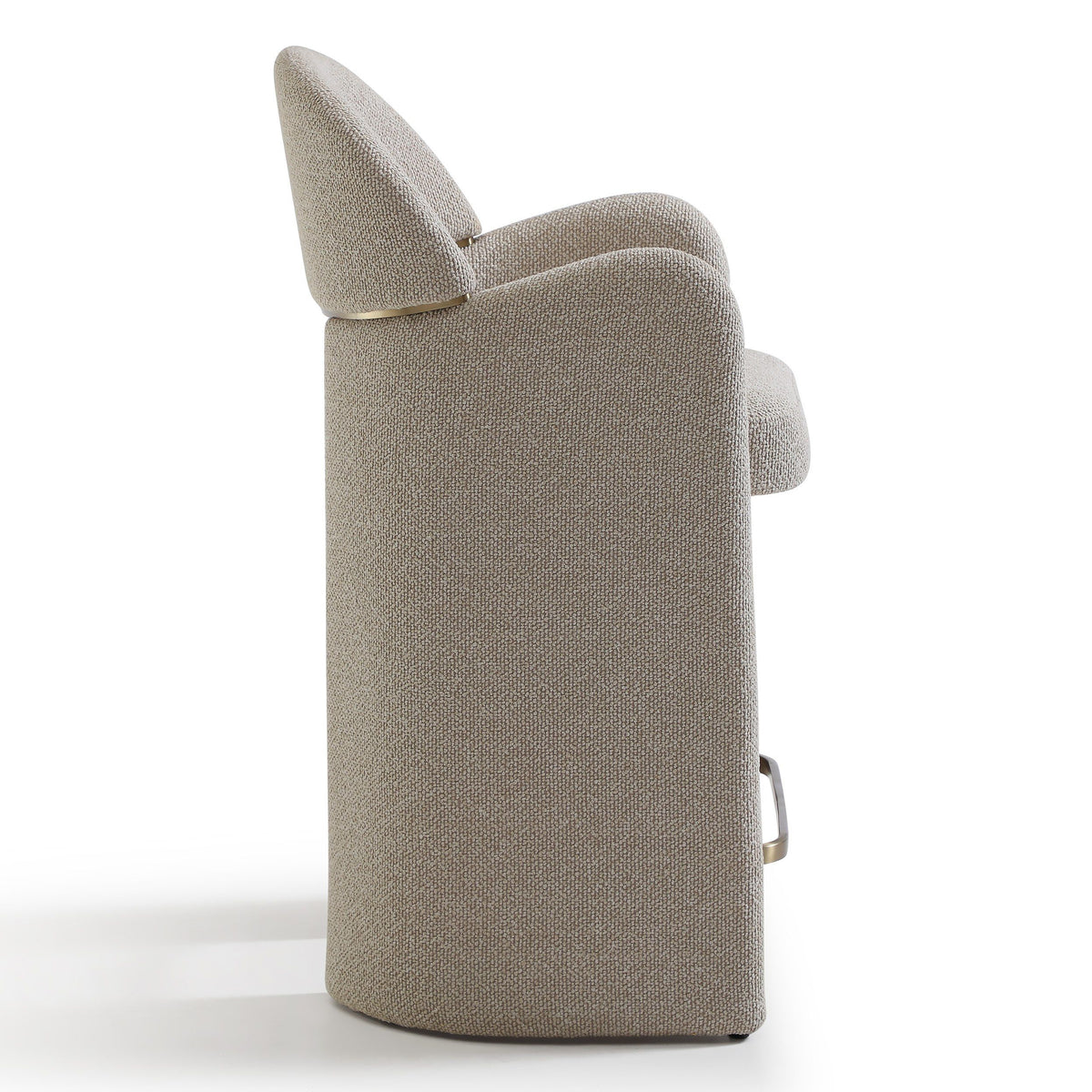 Nouveau Ashley Counter Chair Beige Linen Brushed Brass